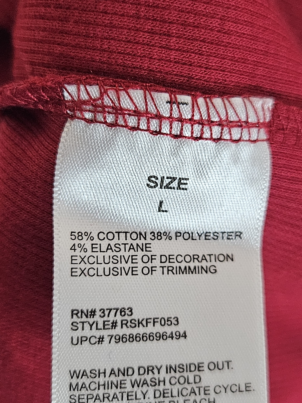 Rafaella Bright Raspberry Ribbed Long Sleeve Top - Picture 6 of 6